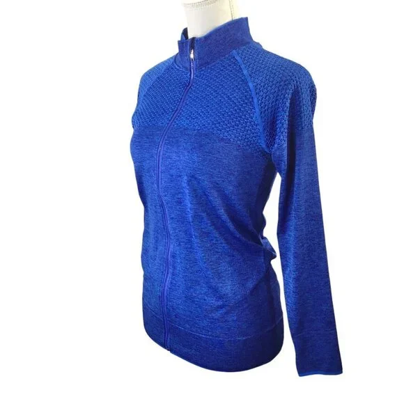 Stella Elyse Active Athletic Jacket Royal Blue Lightweight M/L Full Zip Stretch - Picture 2 of 11